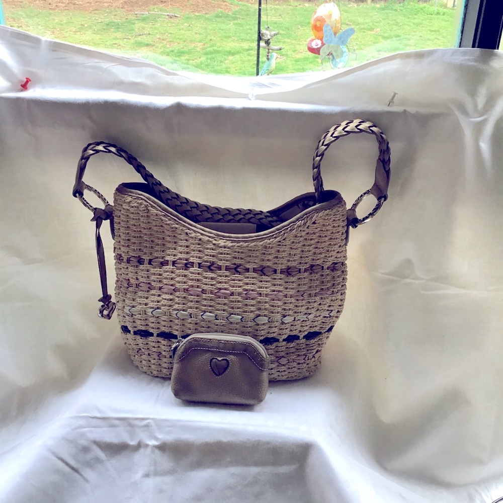 Brighton basket weave bag and coin purse